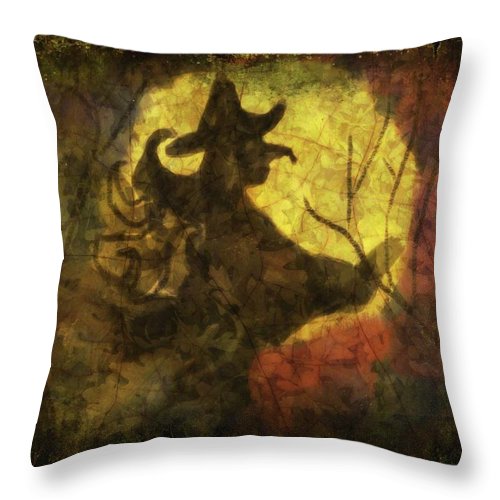 Witch on Texture - Throw Pillow