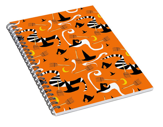 Witches Hats and Brooms - Spiral Notebook
