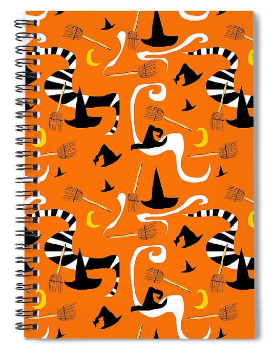 Witches Hats and Brooms - Spiral Notebook