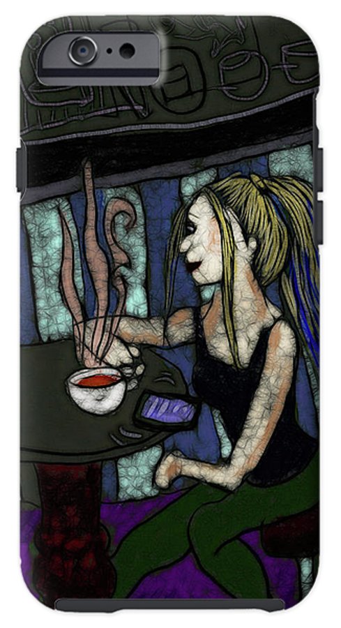 Woman In a Cafe - Phone Case