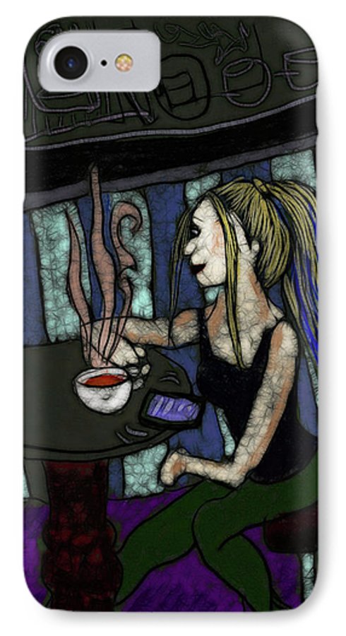 Woman In a Cafe - Phone Case
