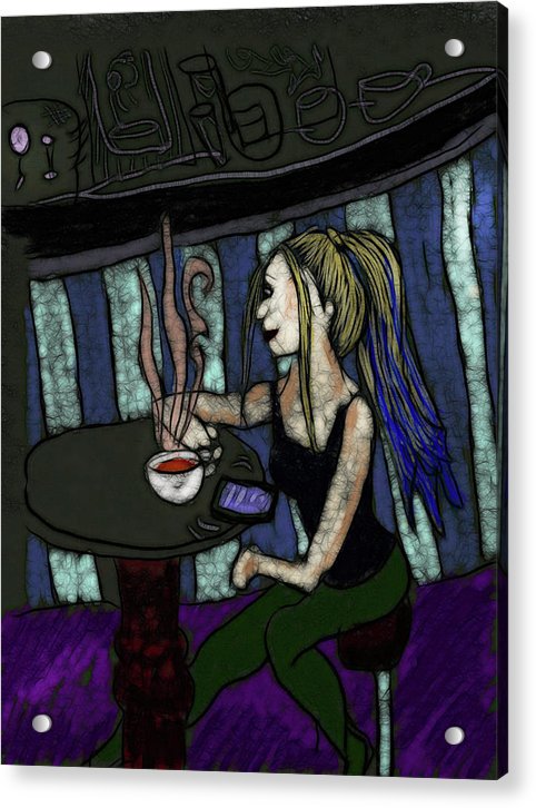 Woman In a Cafe - Acrylic Print