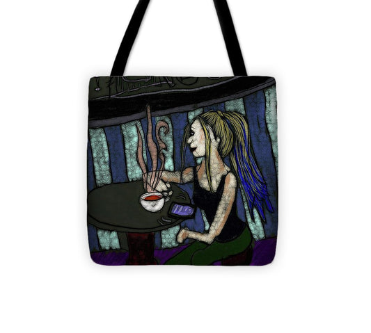 Woman In a Cafe - Tote Bag