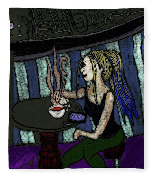 Woman In a Cafe - Blanket
