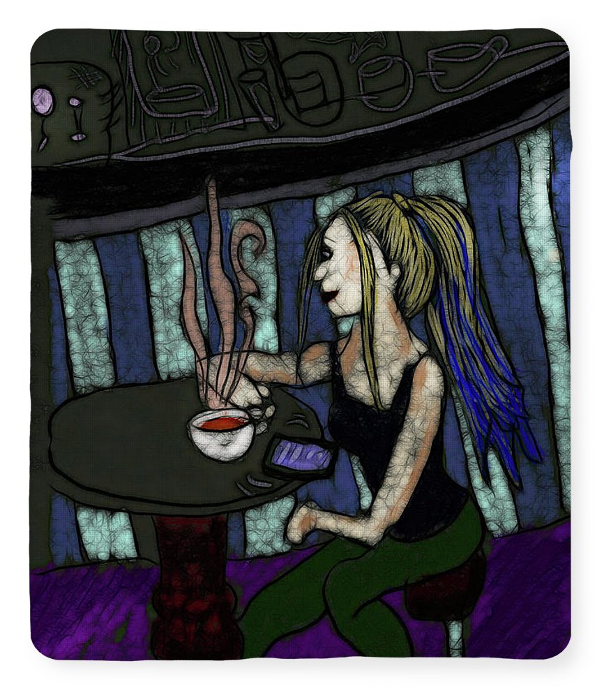 Woman In a Cafe - Blanket