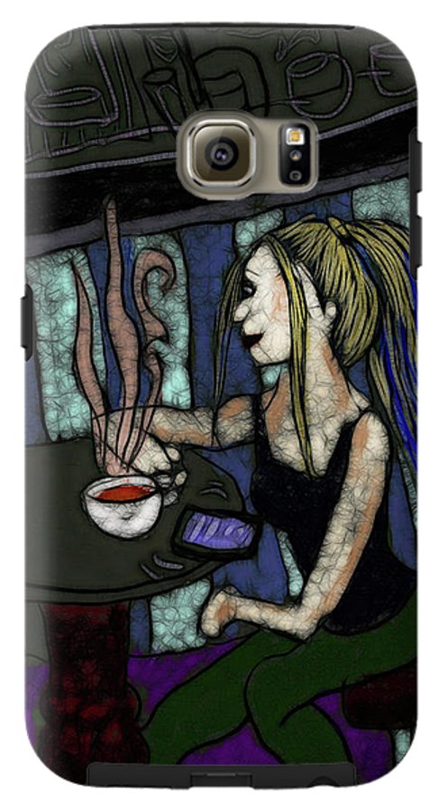 Woman In a Cafe - Phone Case