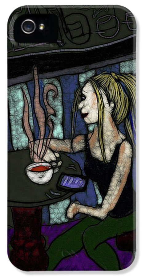 Woman In a Cafe - Phone Case