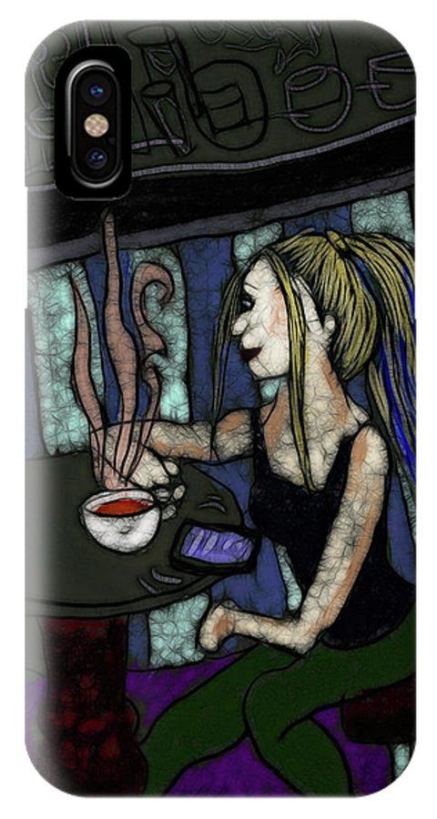 Woman In a Cafe - Phone Case