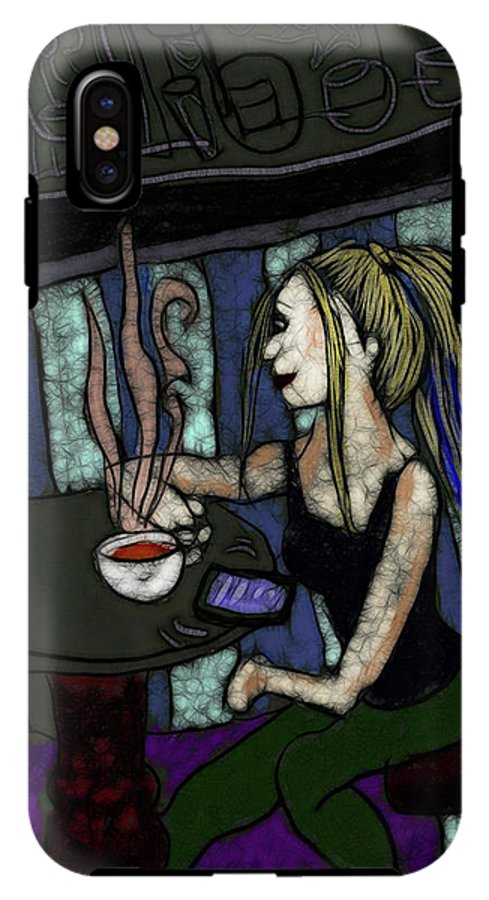 Woman In a Cafe - Phone Case