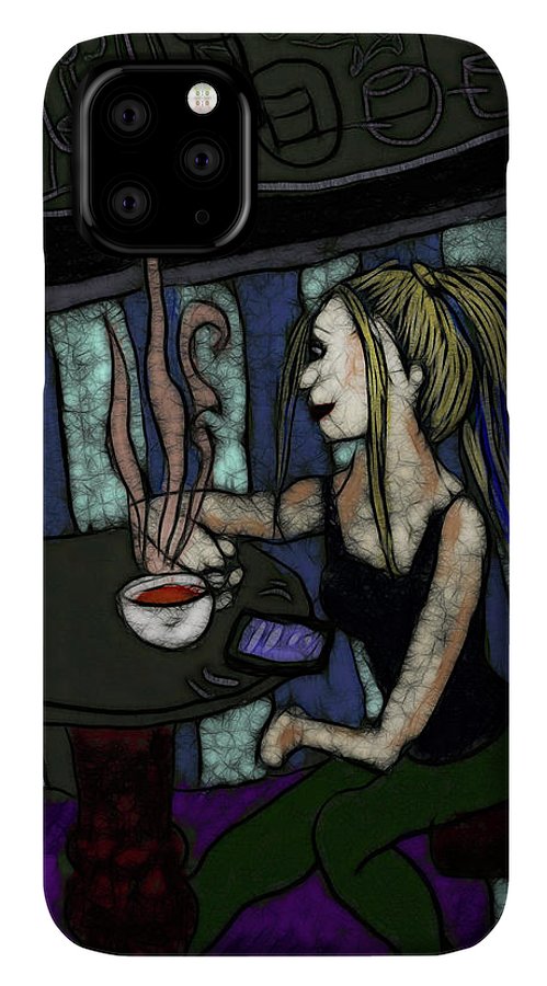 Woman In a Cafe - Phone Case