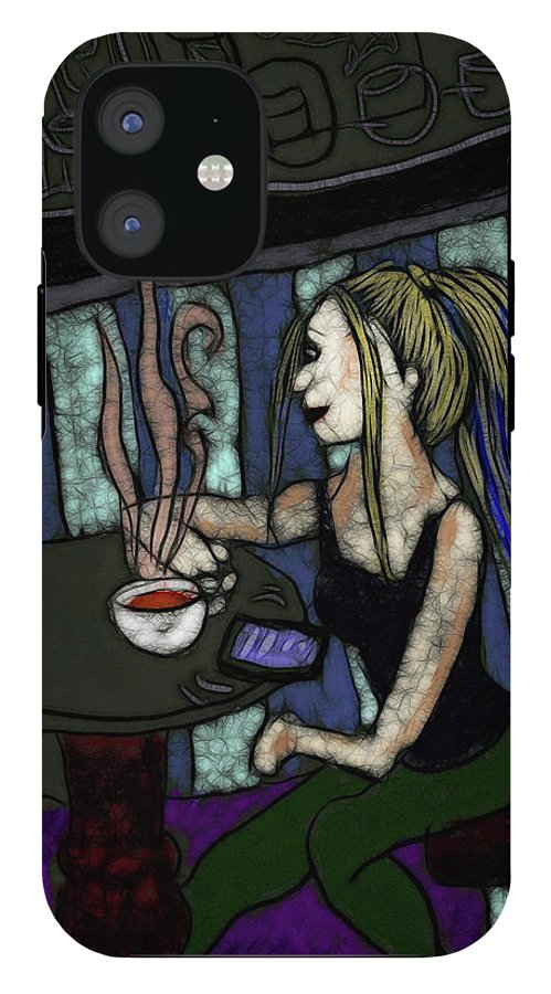 Woman In a Cafe - Phone Case