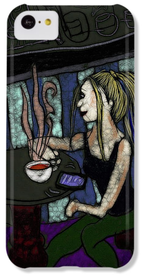 Woman In a Cafe - Phone Case