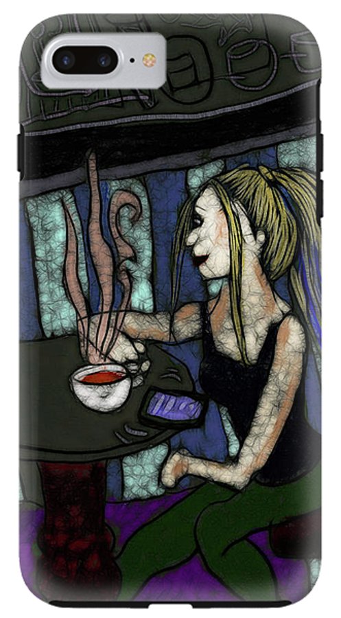 Woman In a Cafe - Phone Case