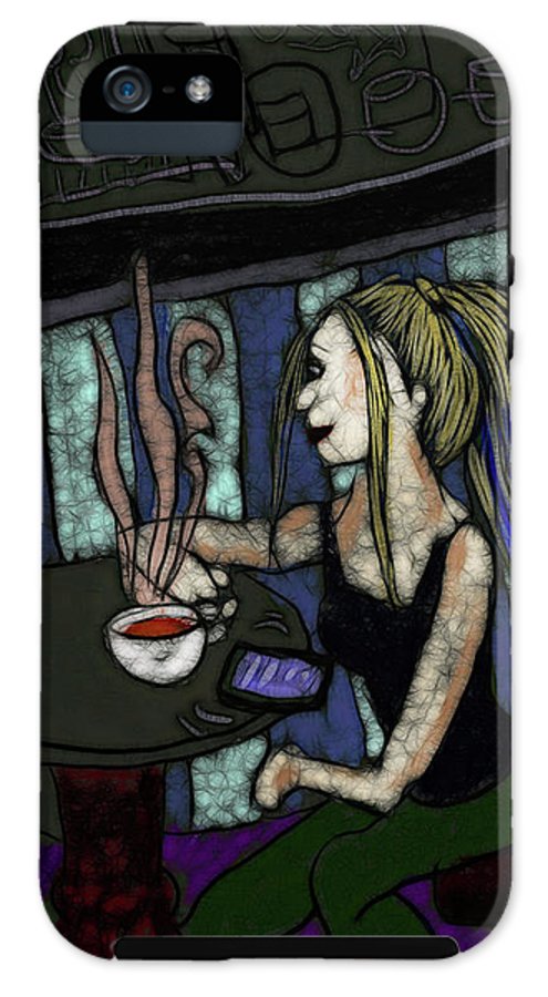 Woman In a Cafe - Phone Case