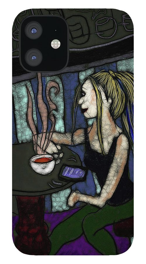 Woman In a Cafe - Phone Case