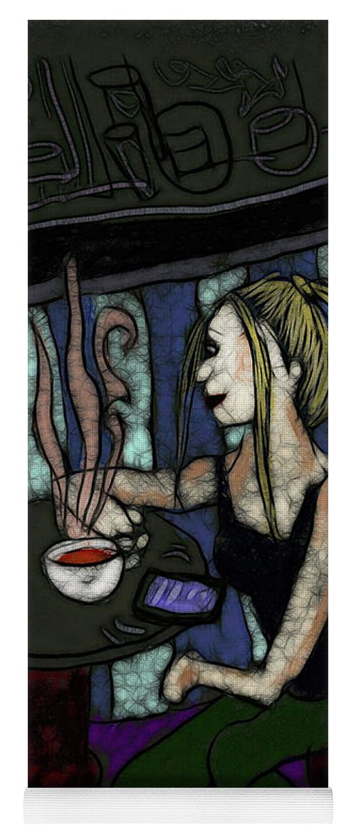 Woman In a Cafe - Yoga Mat