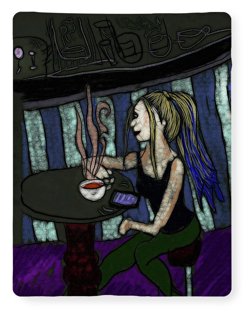 Woman In a Cafe - Blanket
