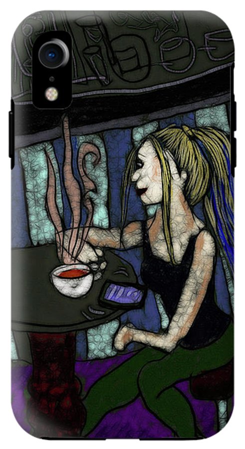 Woman In a Cafe - Phone Case