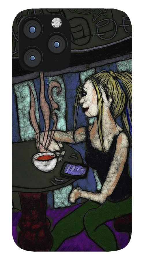 Woman In a Cafe - Phone Case