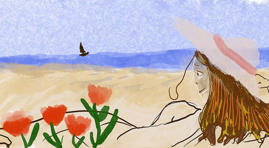 Woman In a Hat On the Beach Digital Image Download