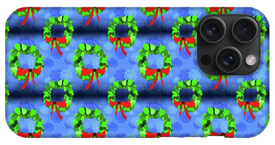 Wreath Christmas Pattern - Phone Case