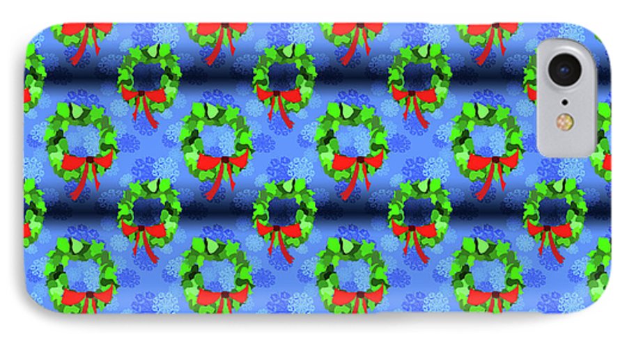 Wreath Christmas Pattern - Phone Case