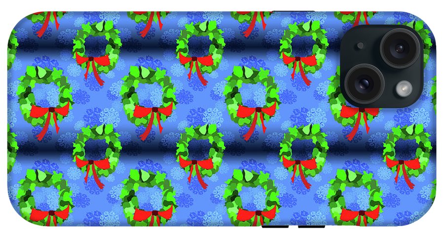 Wreath Christmas Pattern - Phone Case