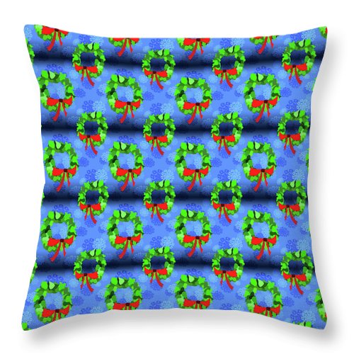 Wreath Christmas Pattern - Throw Pillow