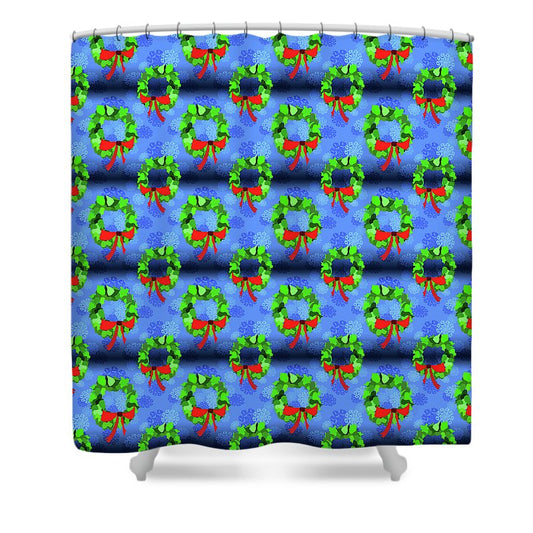 Wreath Christmas Pattern - Shower Curtain