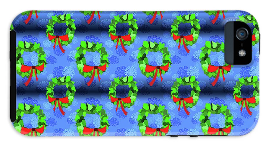 Wreath Christmas Pattern - Phone Case