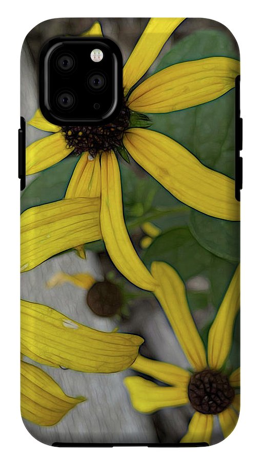 Yellow Cone Flower Close Up - Phone Case