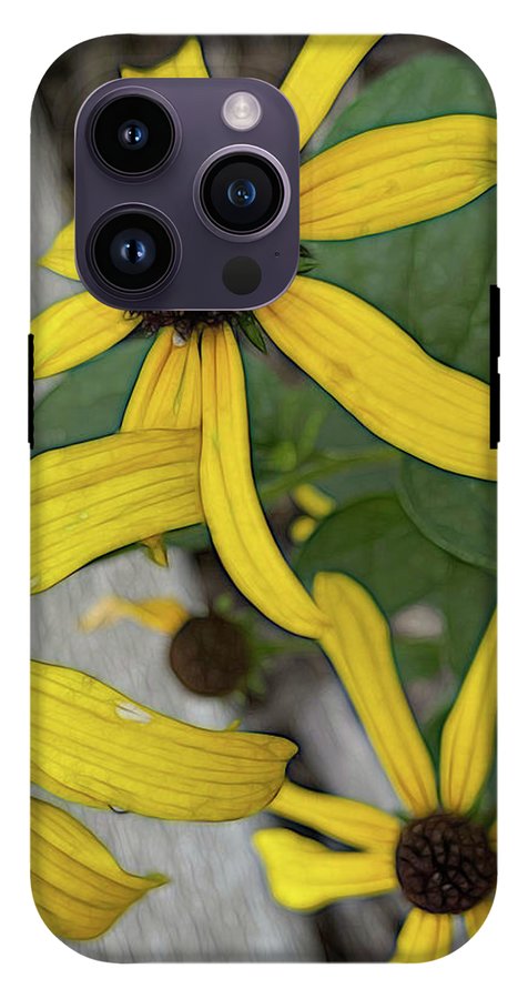 Yellow Cone Flower Close Up - Phone Case