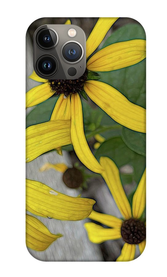 Yellow Cone Flower Close Up - Phone Case