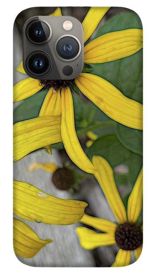 Yellow Cone Flower Close Up - Phone Case