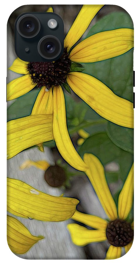 Yellow Cone Flower Close Up - Phone Case
