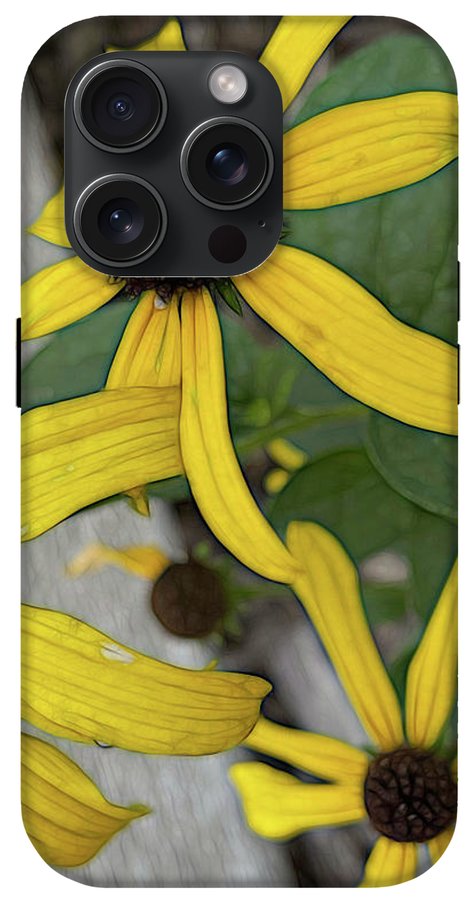 Yellow Cone Flower Close Up - Phone Case