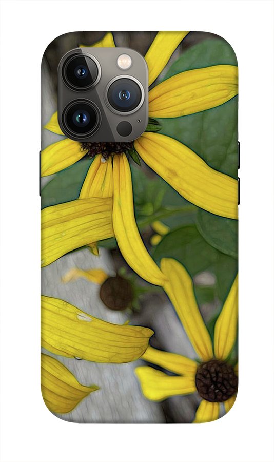 Yellow Cone Flower Close Up - Phone Case