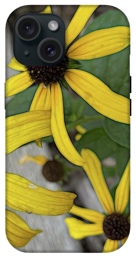 Yellow Cone Flower Close Up - Phone Case