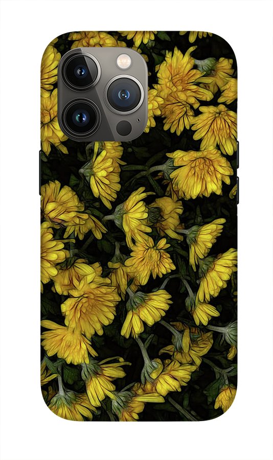 Yellow Mums Walk - Phone Case