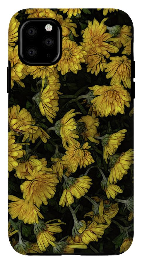 Yellow Mums Walk - Phone Case