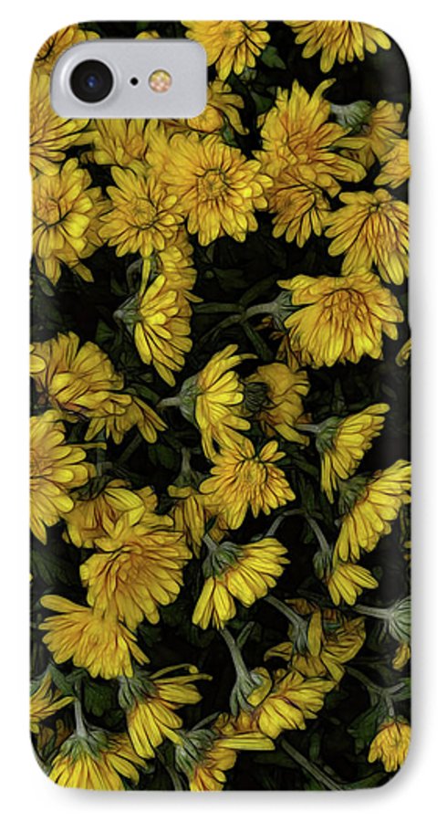 Yellow Mums Walk - Phone Case