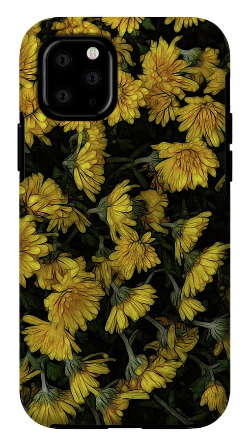 Yellow Mums Walk - Phone Case