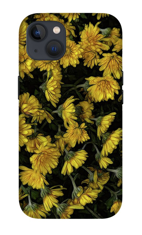 Yellow Mums Walk - Phone Case
