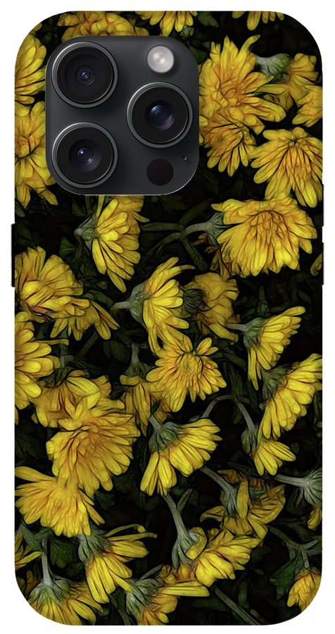 Yellow Mums Walk - Phone Case