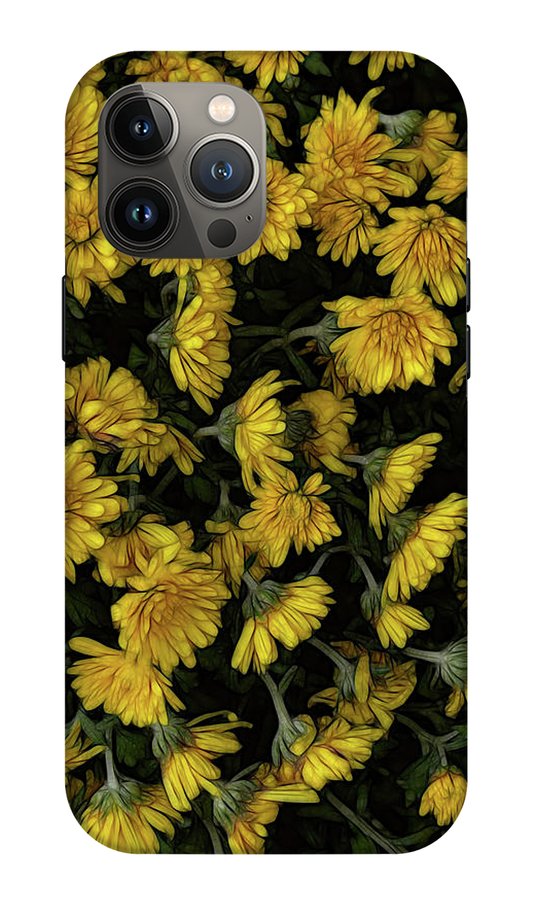Yellow Mums Walk - Phone Case