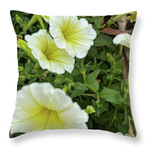 Yellow Petunias - Throw Pillow
