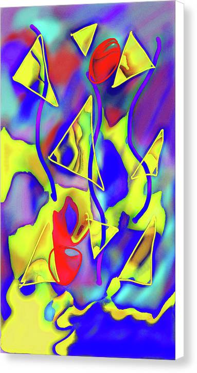 Yellow Triangles Abstract - Canvas Print