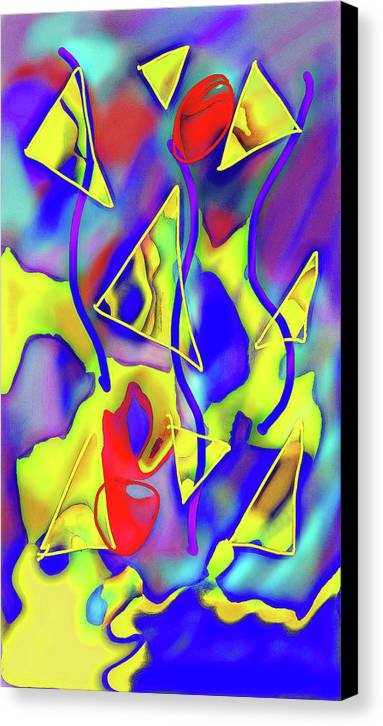 Yellow Triangles Abstract - Canvas Print