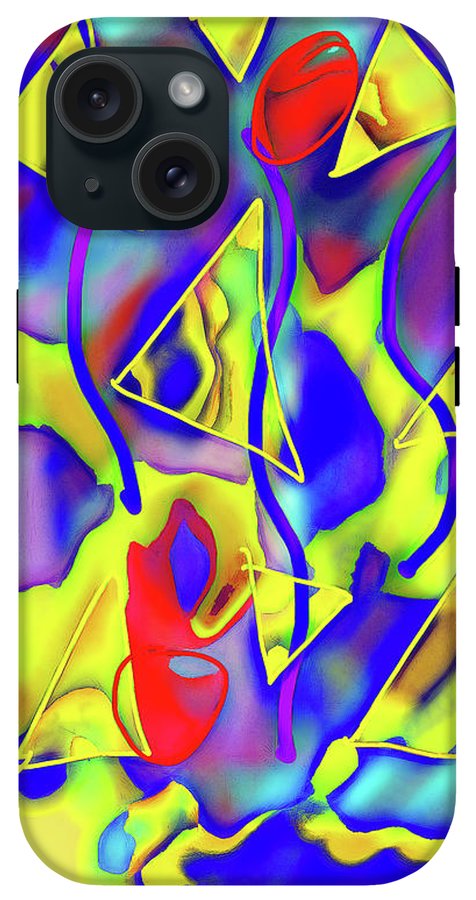 Yellow Triangles Abstract - Phone Case