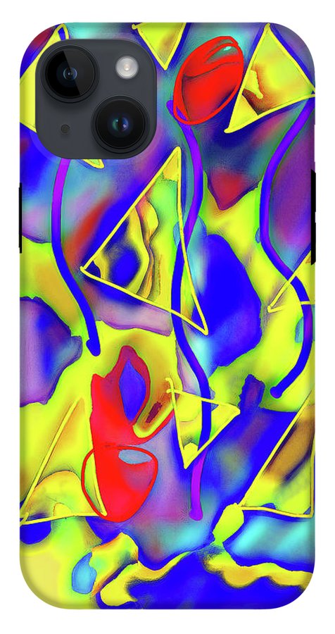 Yellow Triangles Abstract - Phone Case